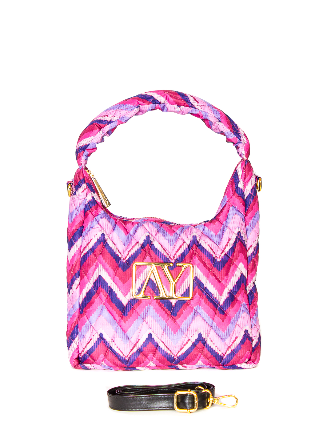 MINI BAG PIUMINO STAMPATO CON LOGO - GEOMETRIC